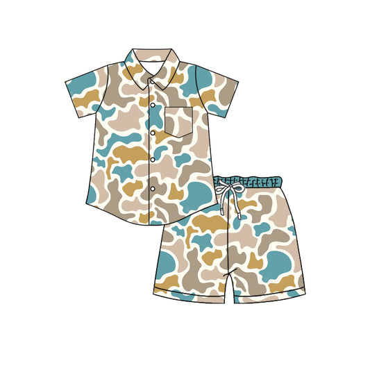 preorder BSSO2030 Camo Short Sleeve Shorts Boys Set