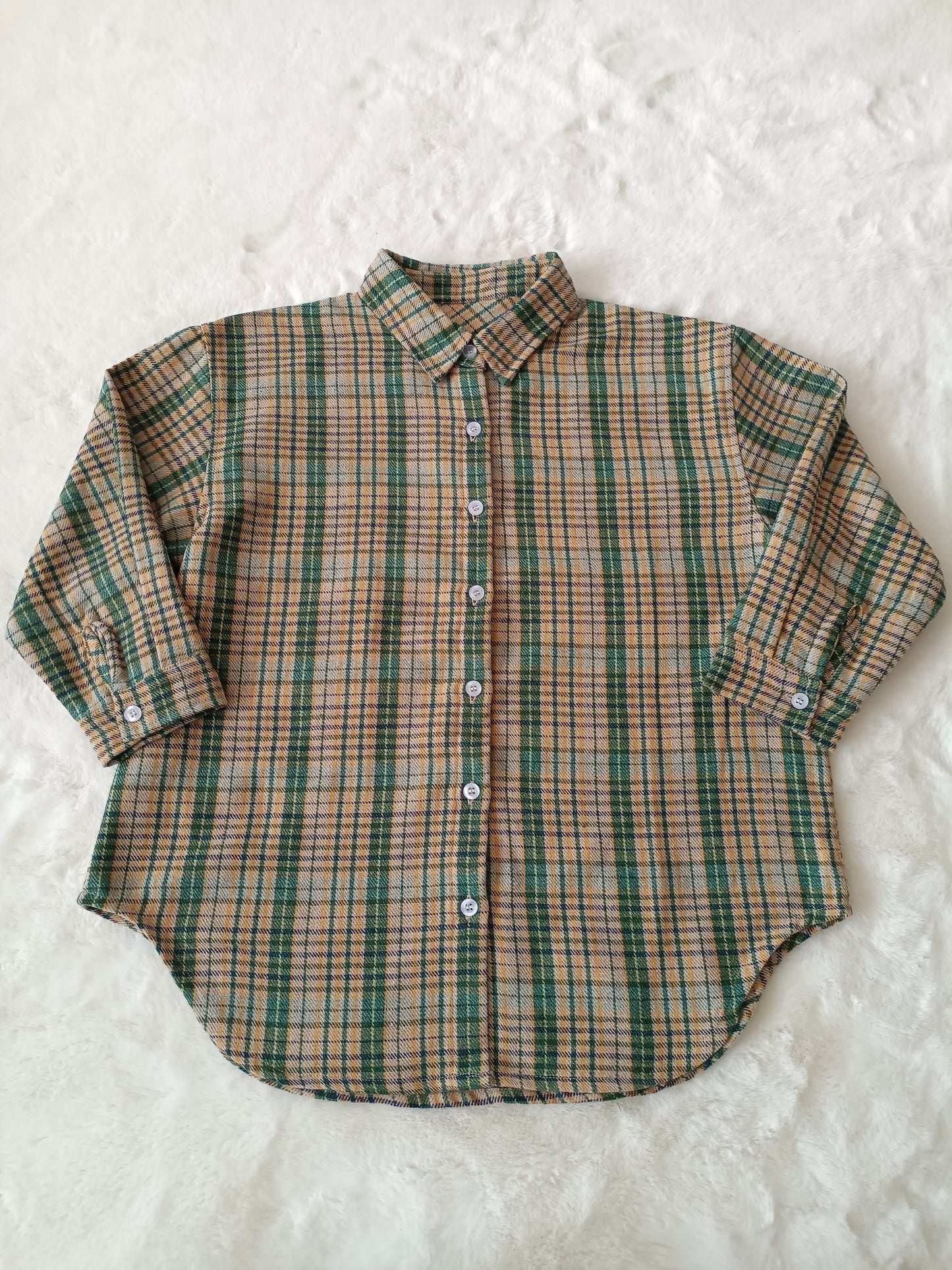 preorder BT0242 Plaid Long Sleeves Fall Boys Kids Button Up Flannel