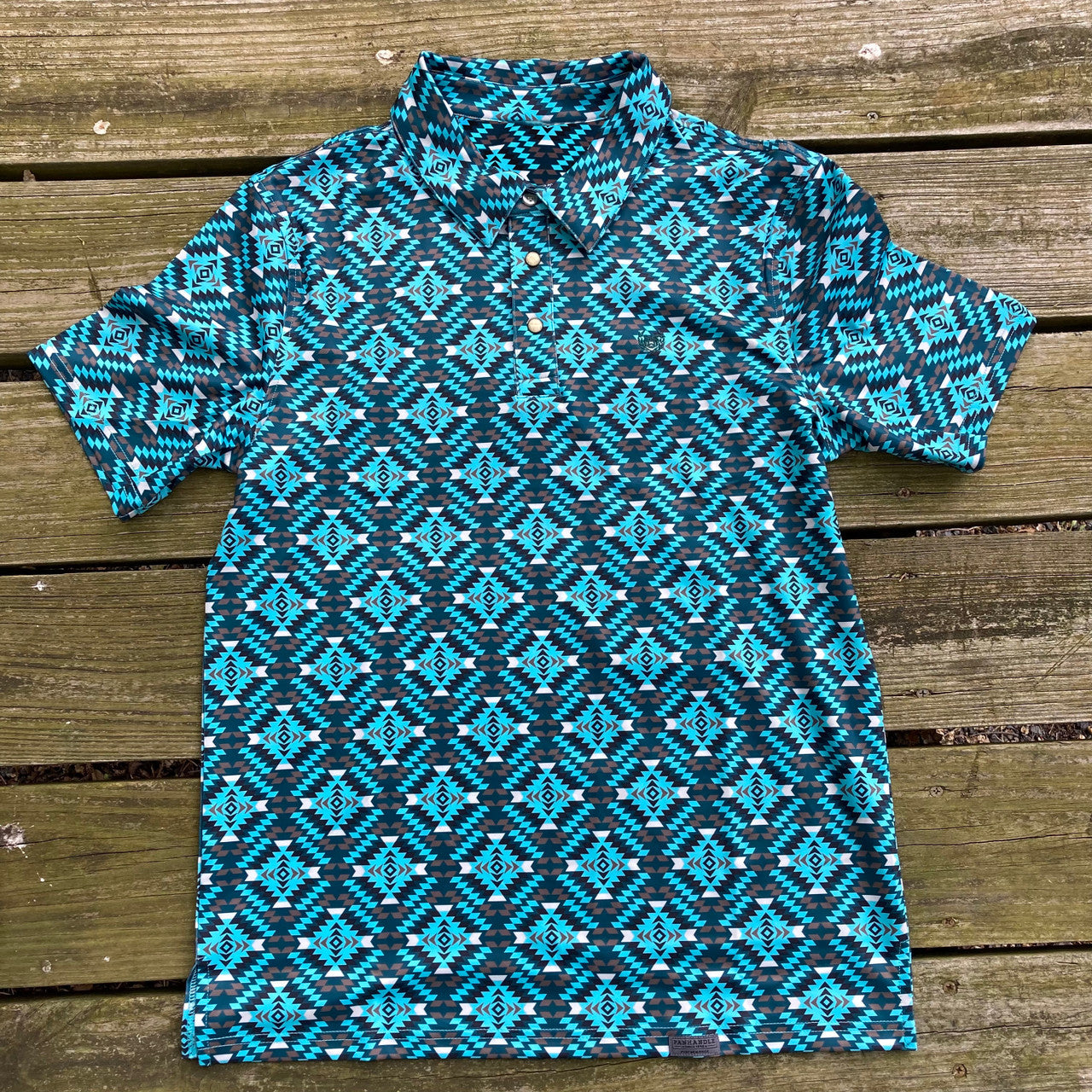 preorder BT0315 Aztec blue short sleeve boys shirt