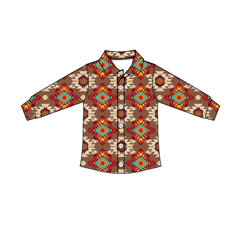 preorder BT0350 Aztec long sleeve boys shirt
