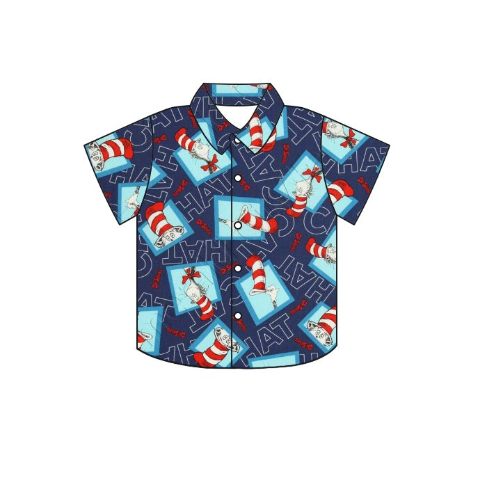 preorder BT0401 Dr navy short sleeve boys shirt