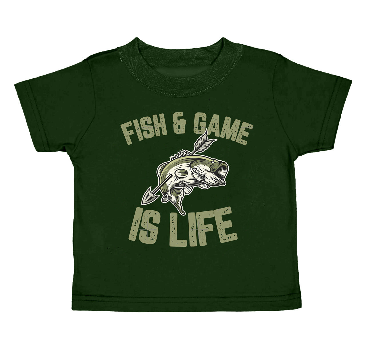 preorder BT0437 Fish & game is life green short sleeve boys t-shirt