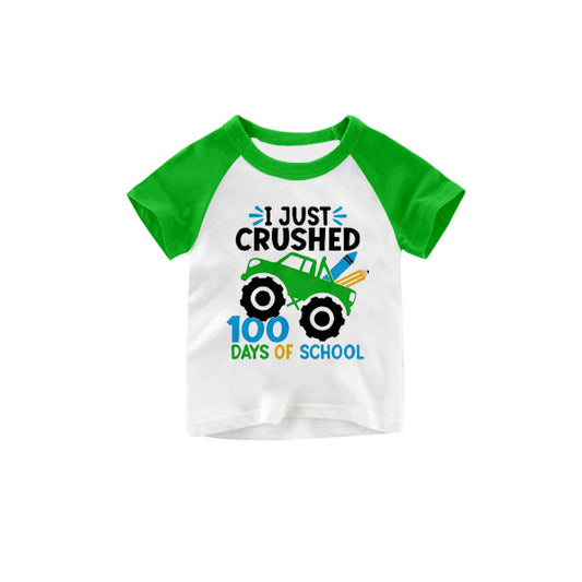 preorder BT0446 I just crushed back to school green short sleeve kids t-shirt