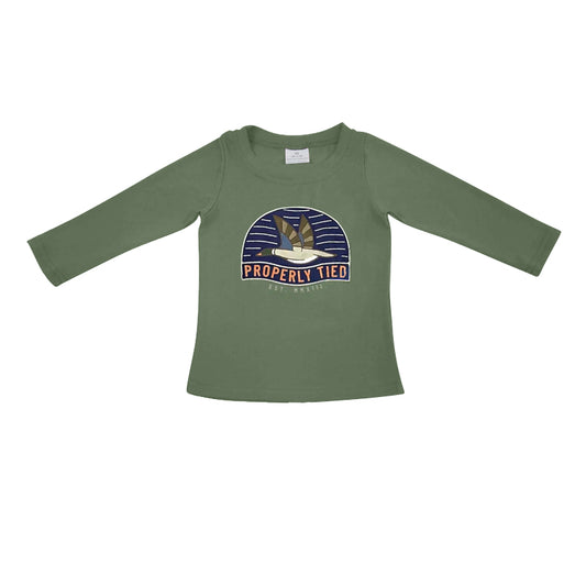 preorder BT0498 Mallard green long sleeve boys top