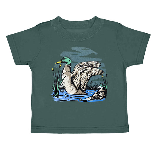 preorder BT0508 Hunting mallard green short sleeve kids top