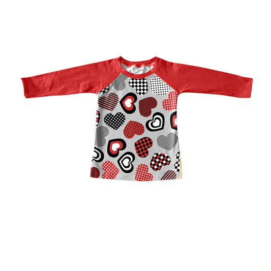 preorder BT0511 Valentine's Day heart red long sleeve boys top