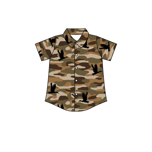 preorder BT0531 Hunting Mallard Camo Brown Short Sleeve Boys Top
