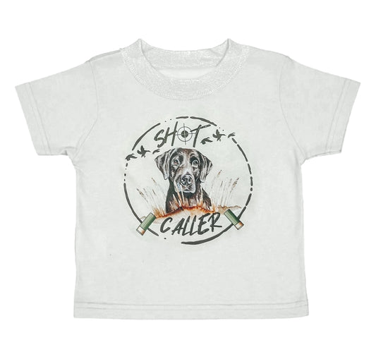 preorder BT0539 Hunting Dog Caller White Short Sleeve Boys T-shirt Top