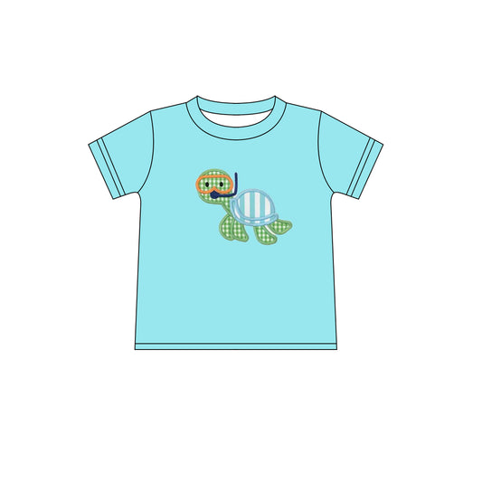 preorder BT0546 Tortoise Blue Short Sleeve Boys Top