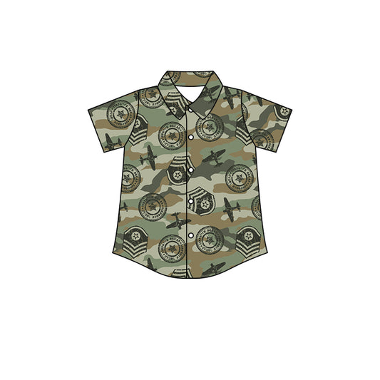 preorder BT0560 Camo Plane Green Short Sleeve Boys T-shirt Top