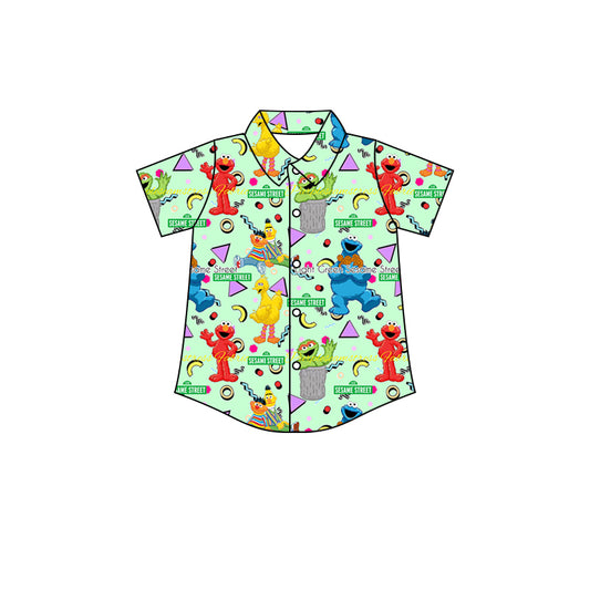 preorder BT0587 Cartoon Cute Baby Green Short Sleeve Boys Top