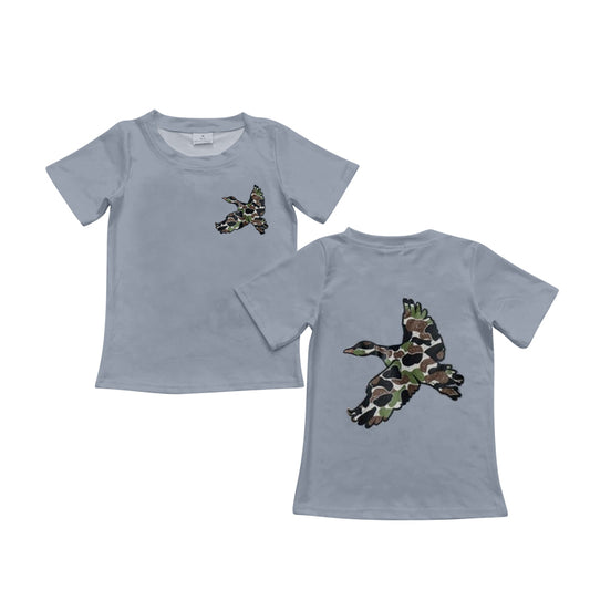 preorder BT0600 Camo mallard grey short sleeve boys top