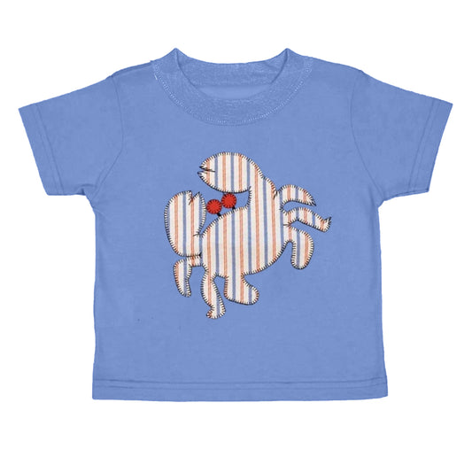 preorder BT0602 Crab blue short sleeve boys top