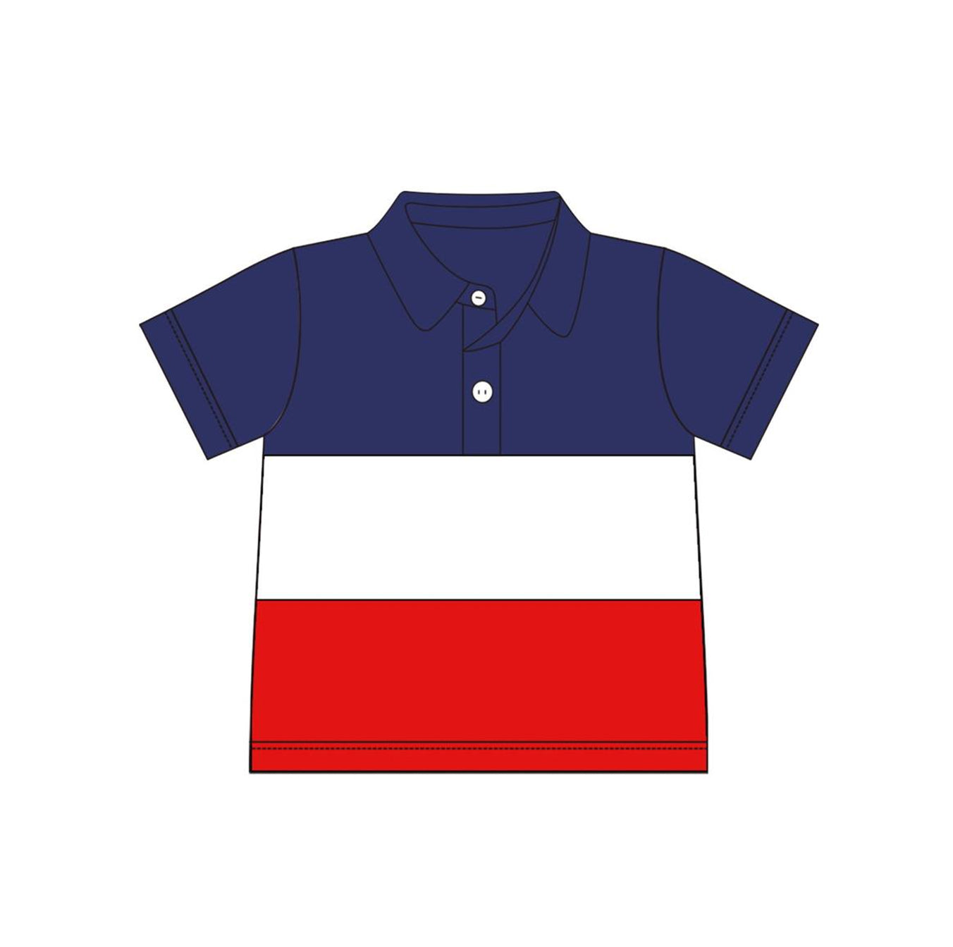 preorder BT0609 July 4th red white navy short sleeve boys top