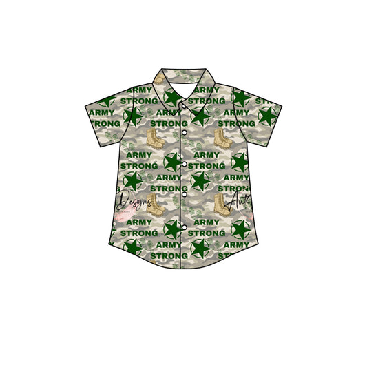 preorder BT0620 Army strong star camo short sleeve boys top