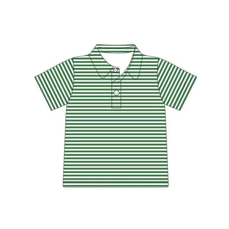 preorder BT0655 green striped short sleeve boys top