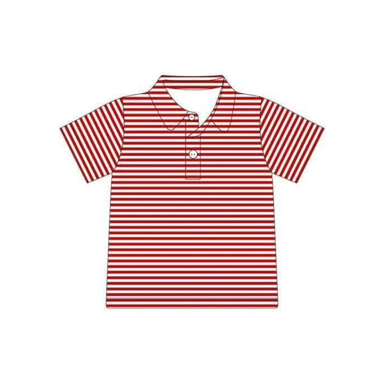 preorder BT0656 red striped short sleeve boys top