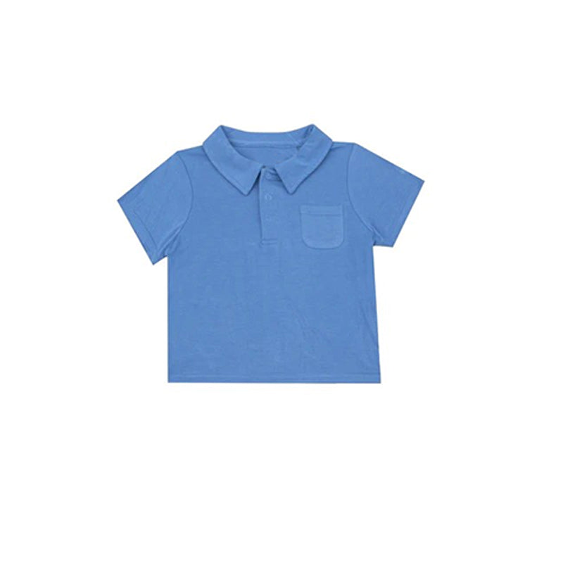 preorder BT0663 dark blue pocket short sleeve boys top