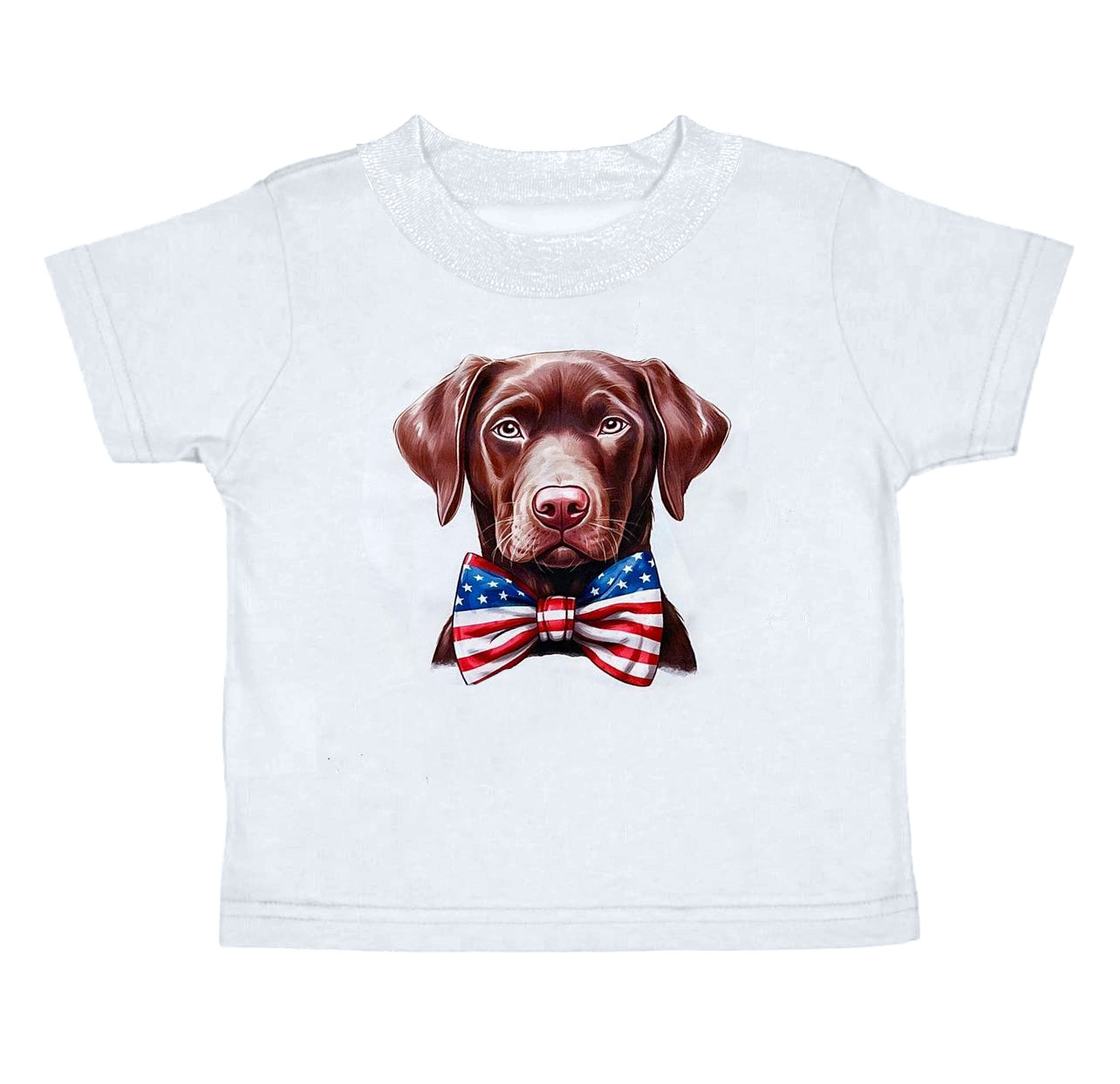 preorder BT0682 July 4th dog white short sleeve boys top