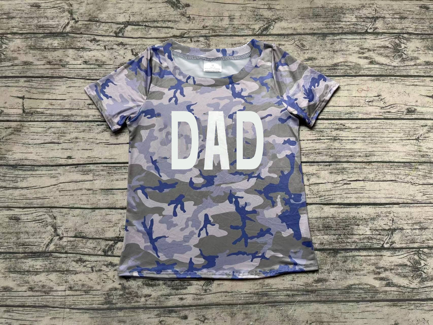 preorder BT0699 DAD grey camo short sleeve adult top