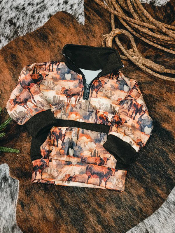 preorder BT0706 Western cow long sleeve boys pullover