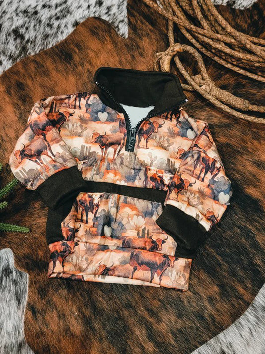 preorder BT0706 Western cow long sleeve boys pullover