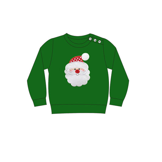 preorder BT0709 Christmas green long sleeve boys top