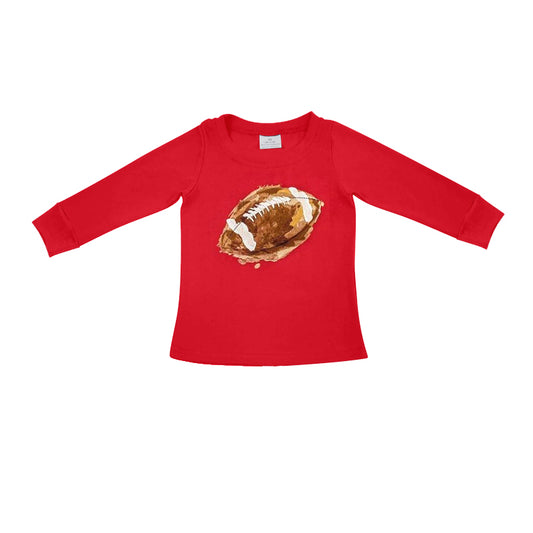 preorder BT0727 football red long sleeve boys top