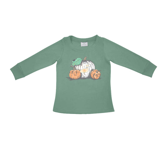 preorder BT0734 Autumn pumpkin green long sleeve boys top