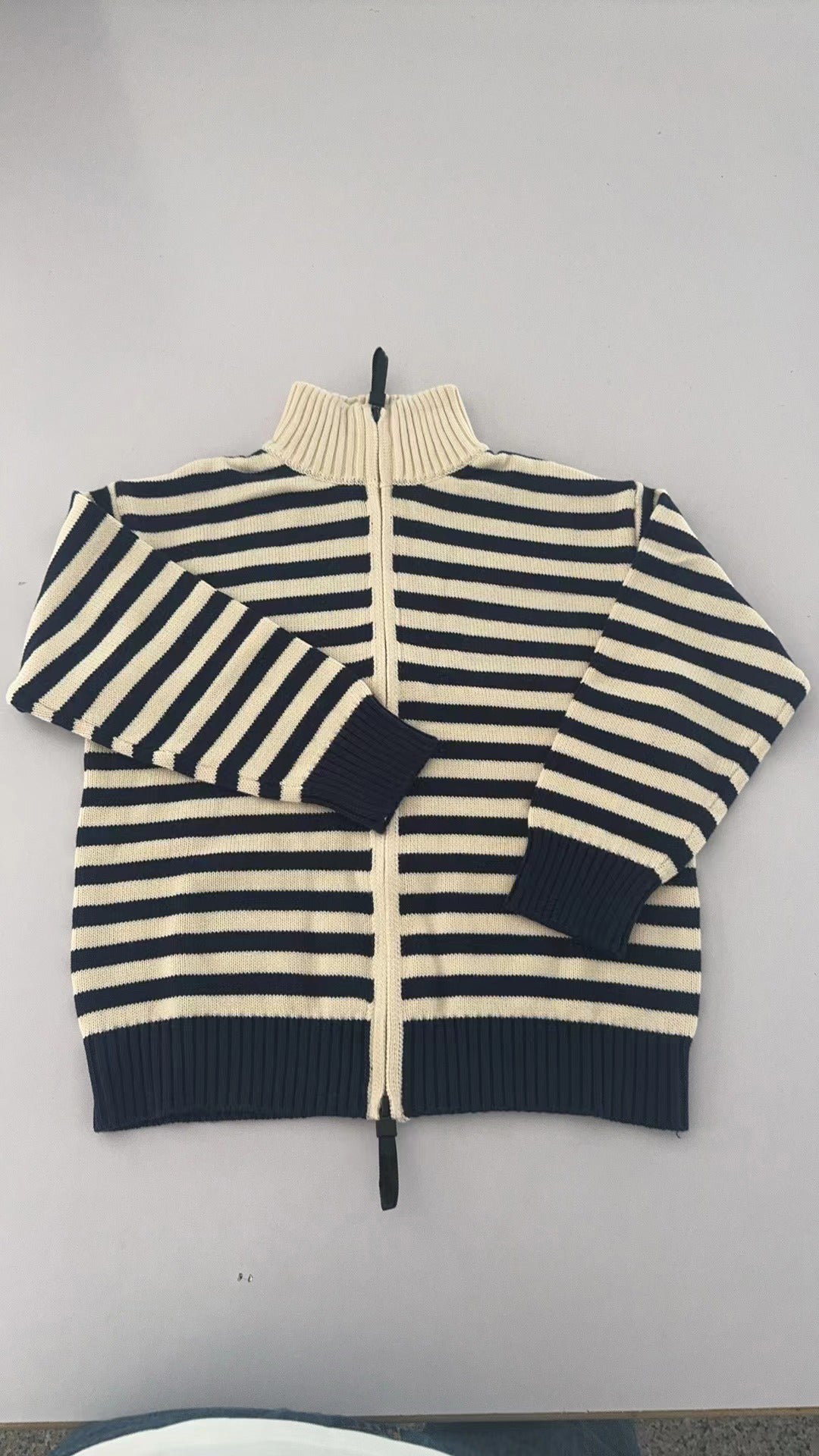 preorder BT0781 black striped boys sweater long sleeve coat