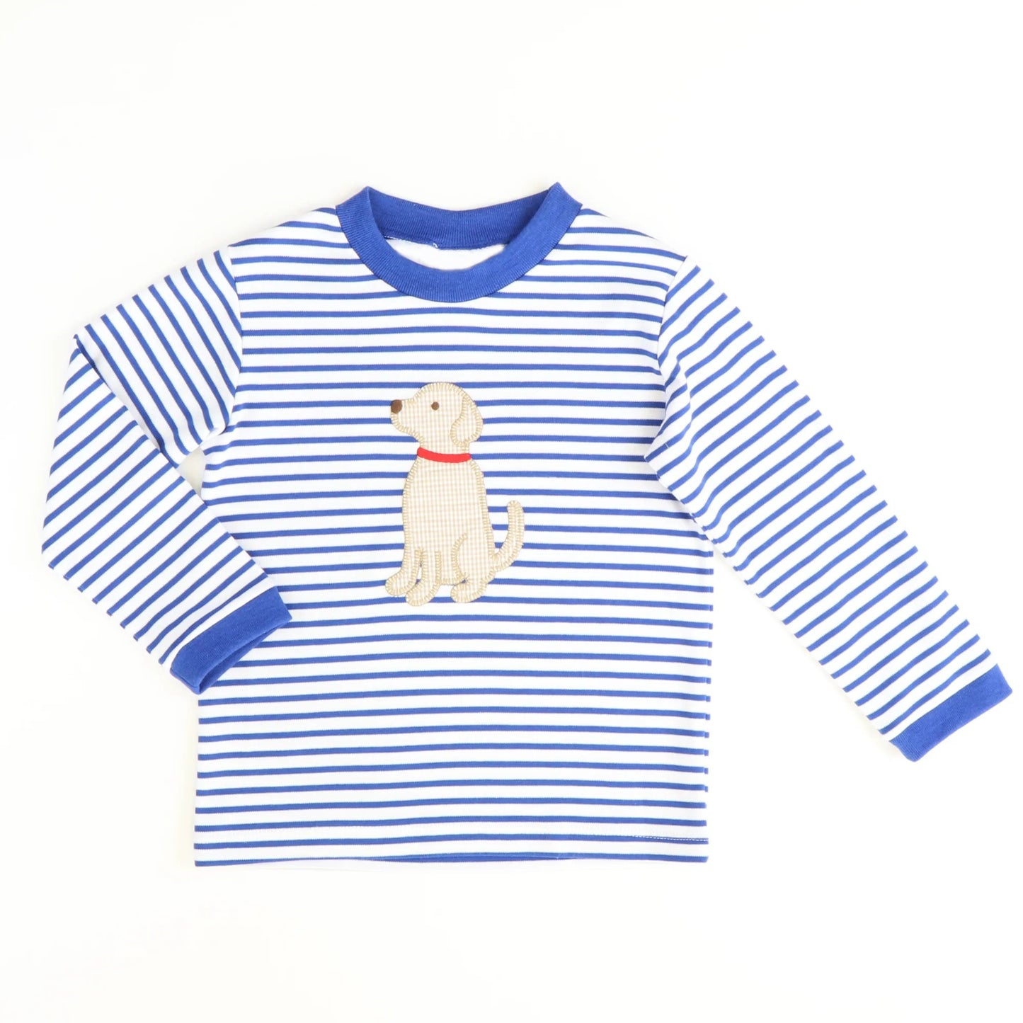 preorder BT0808 dog blue striped long sleeve boys top
