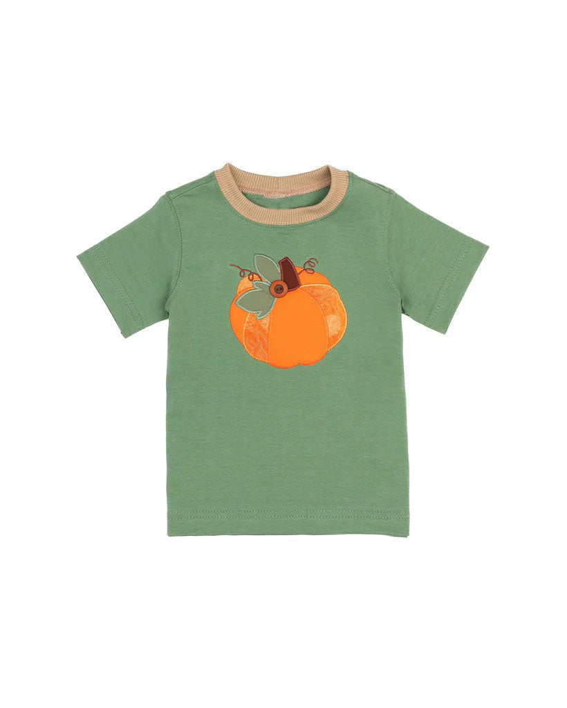 preorder BT0821 Autumn pumpkin green short sleeve boys top