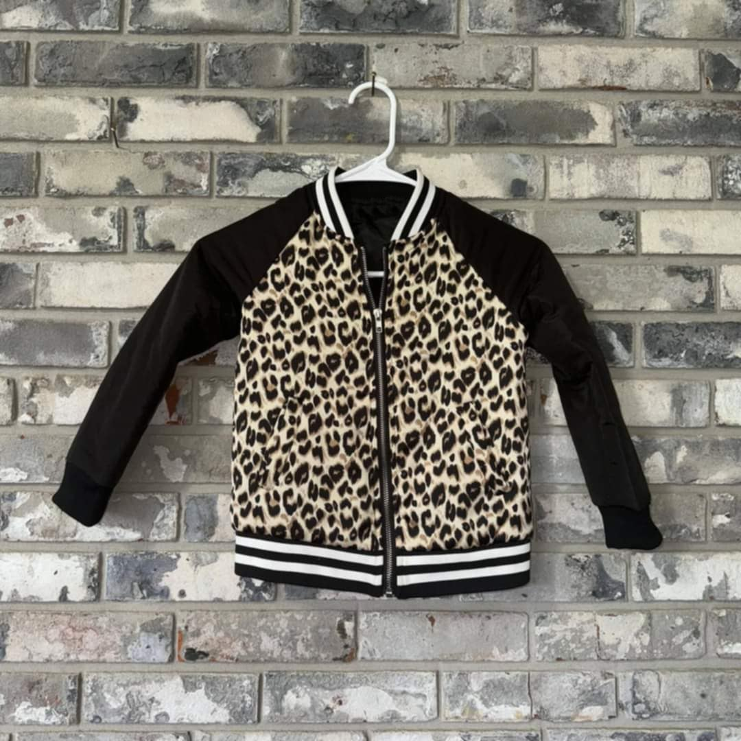 preorder BT0851 leopard black long sleeve boys coat