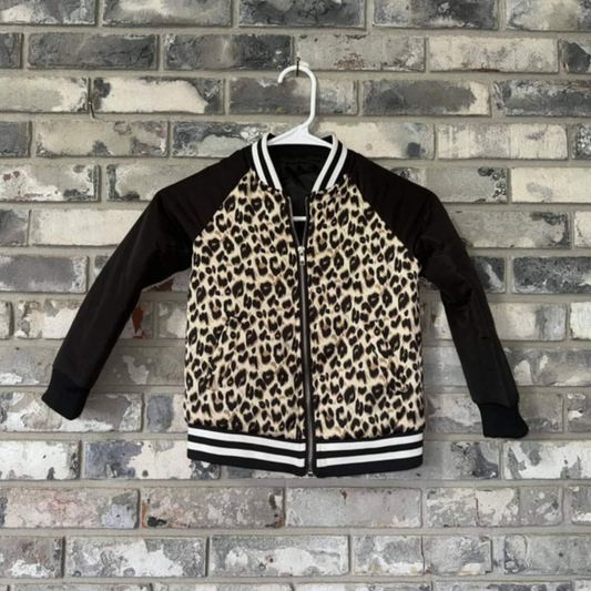 preorder BT0851 leopard black long sleeve boys coat