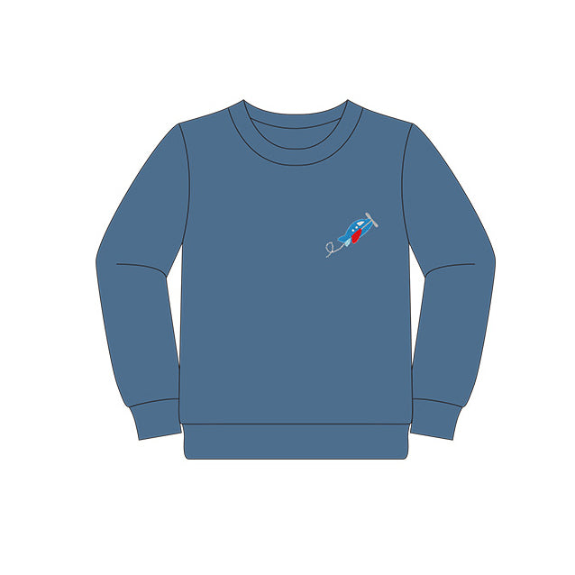 preorder BT0877 cute plane dark blue long sleeve boys top