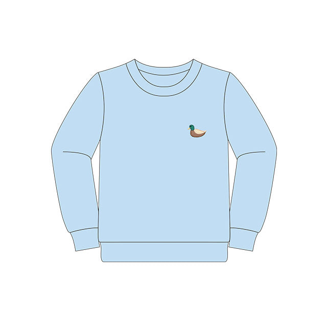 preorder BT0878 cute mallard duck light blue long sleeve boys top