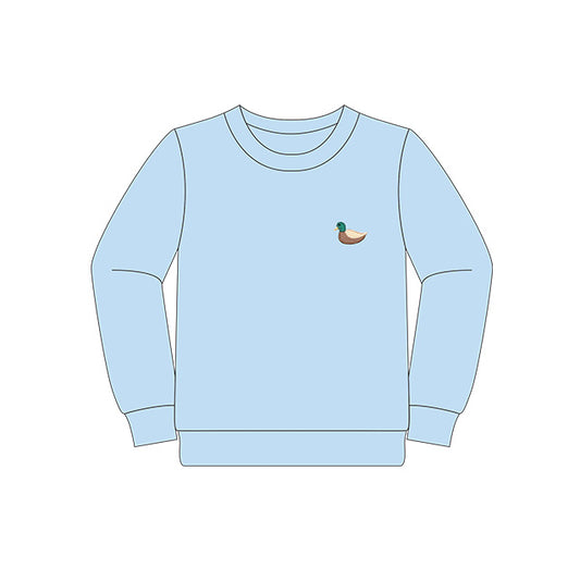 preorder BT0878 cute mallard duck light blue long sleeve boys top