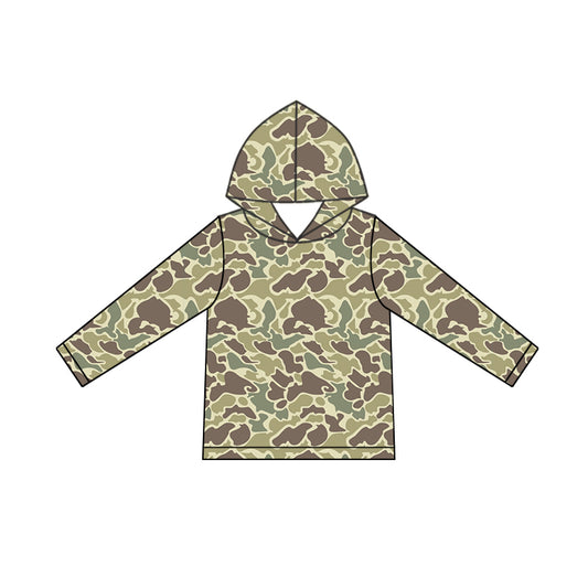 preorder BT0919 green camo long sleeve hoodie boys pullover boys top