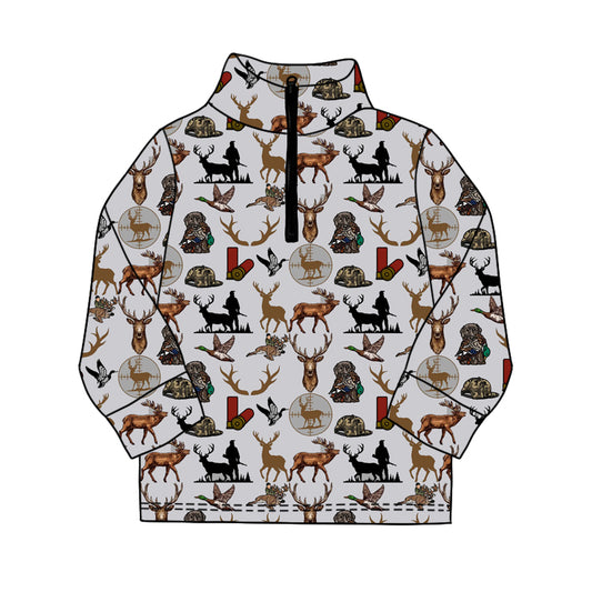 preorder BT0954 hunting mallard deer dog long sleeve boys pullover