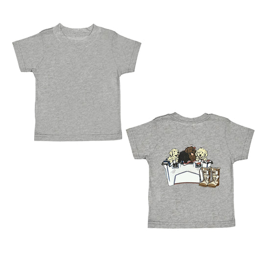 preorder BT0965 hunting dog grey short sleeve boys top