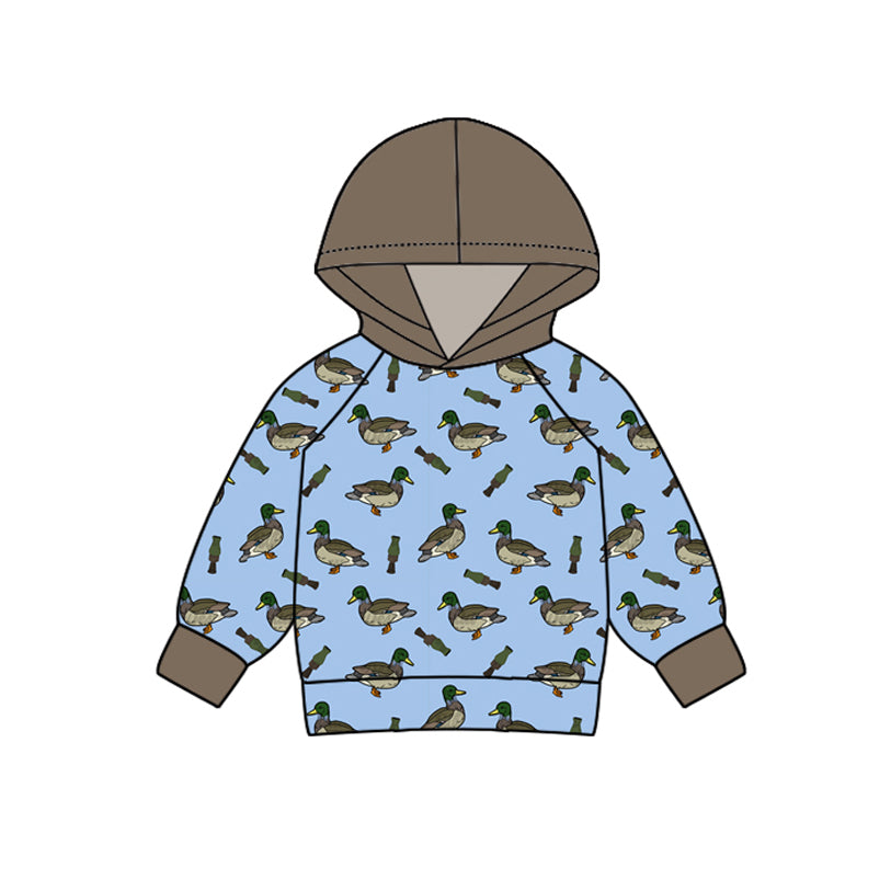 preorder BT1010 hunting mallard duck hooded blue boys pullover