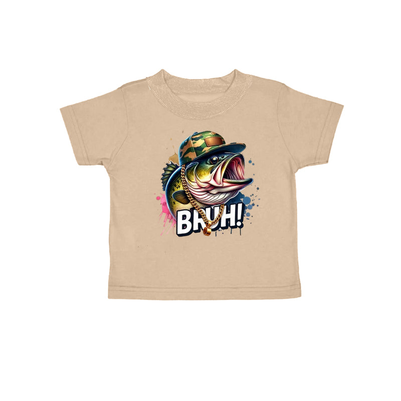 preorder BT1031 hunting season cool camo fishing khaki short sleeve boys top