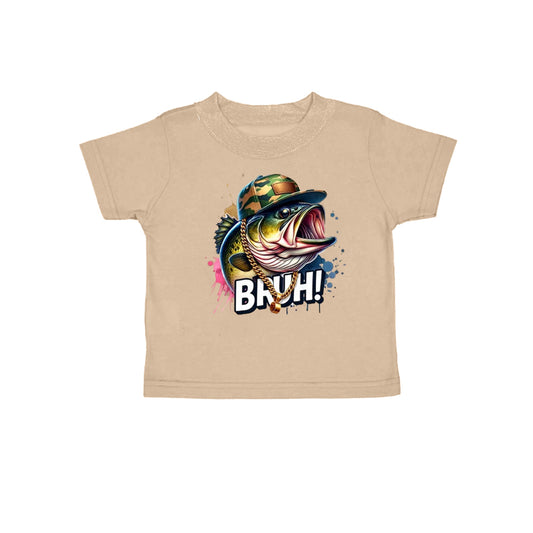 preorder BT1031 hunting season cool camo fishing khaki short sleeve boys top
