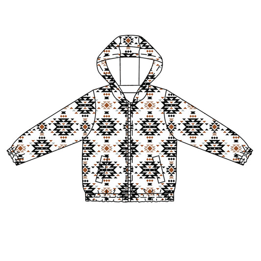 preorder BT1054 Western Aztec long sleeve zipper hoodie boys coat