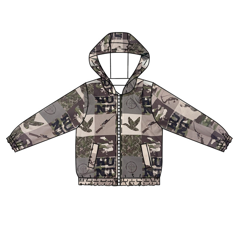 preorder BT1055 Hunt camo mallard duck long sleeve zipper hoodie boys coat