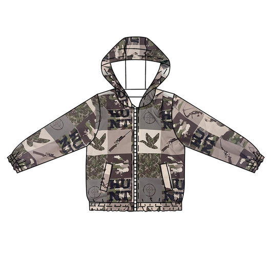 preorder BT1055 Hunt camo mallard duck long sleeve zipper hoodie boys coat