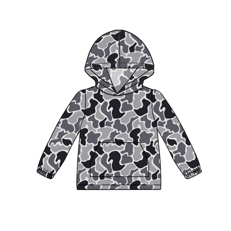preorder BT1063 grey camo long sleeve boys hoodie pullover