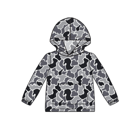 preorder BT1063 grey camo long sleeve boys hoodie pullover