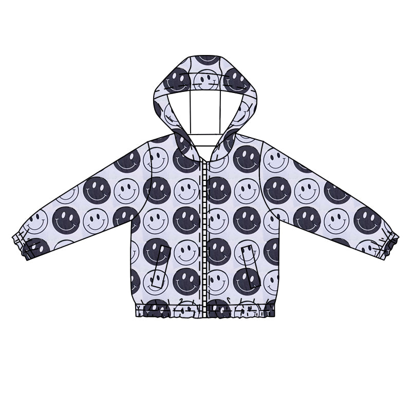 preorder BT1087 smile long sleeve zipper hoodie boys coat