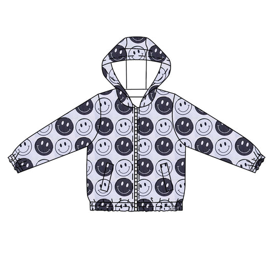 preorder BT1087 smile long sleeve zipper hoodie boys coat
